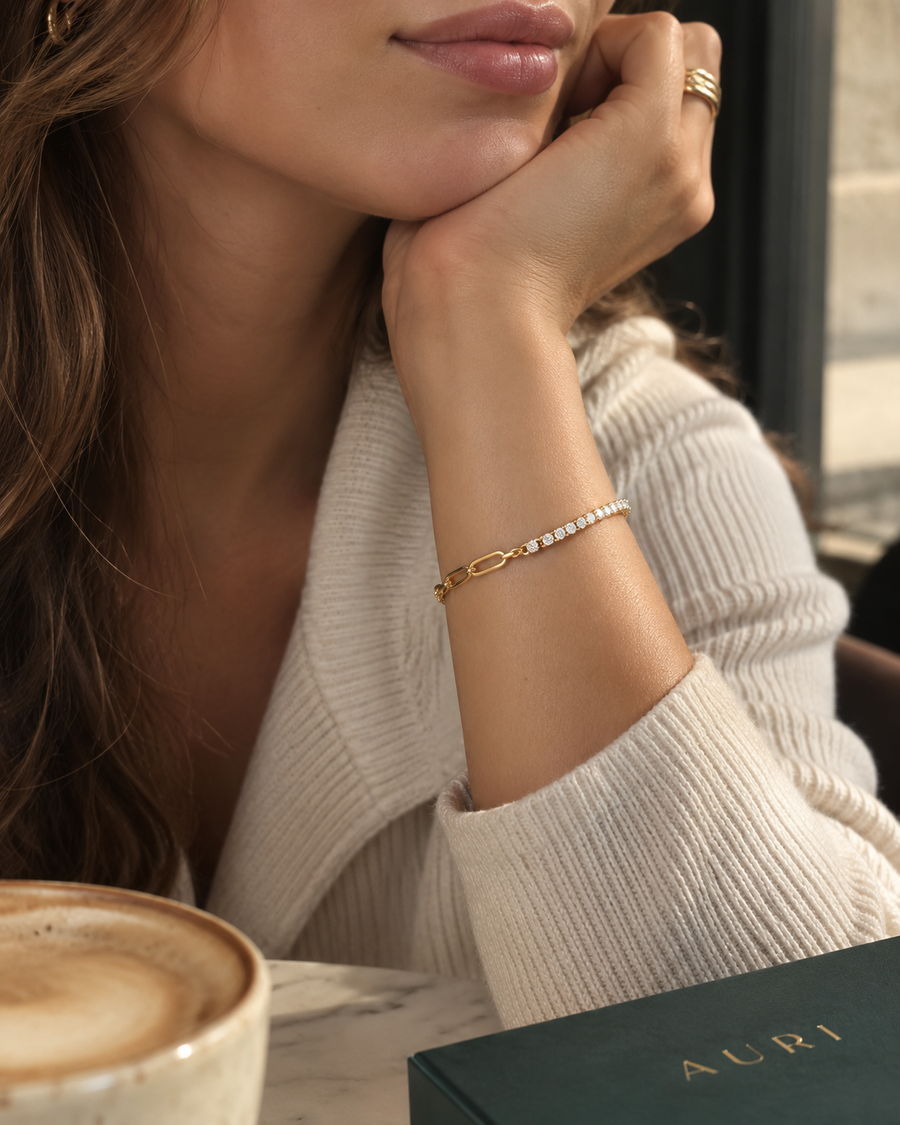 14K Gold Aurora Link Bracelet