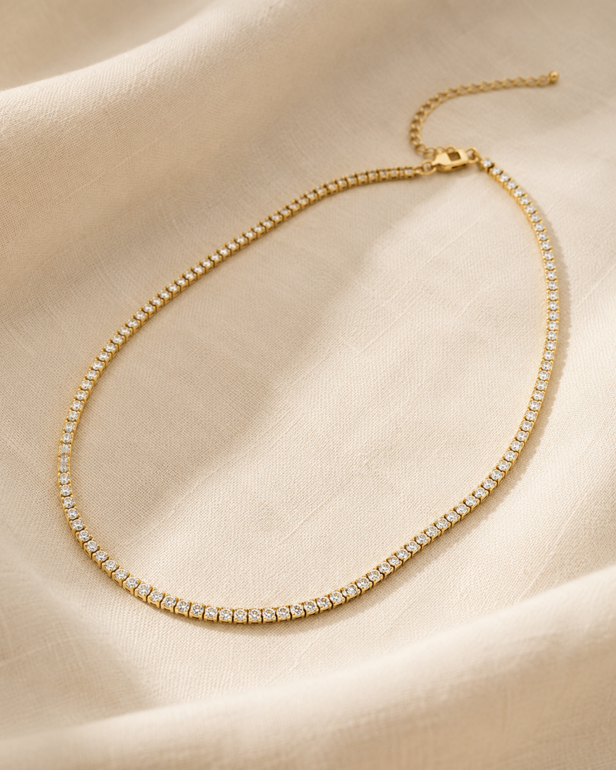 14K Gold Lumi Tennis Necklace