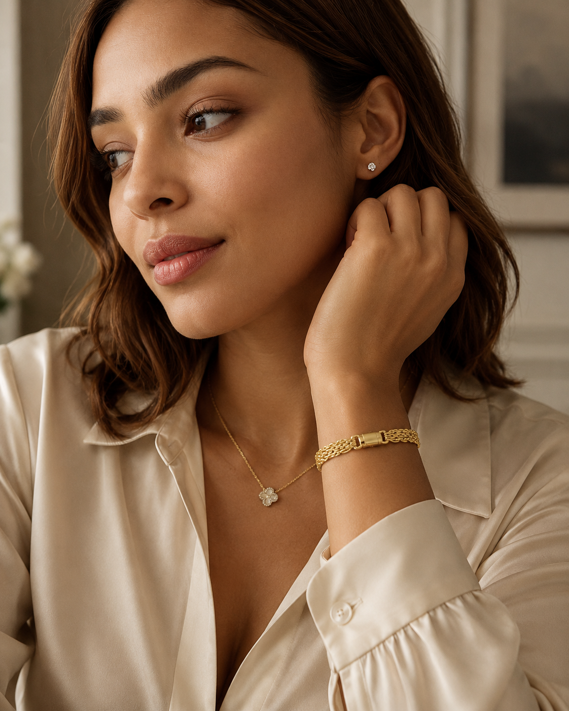 14K Gold Trèfle Necklace