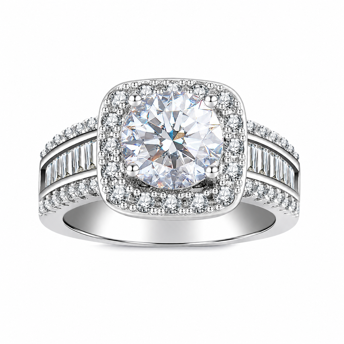 14K White Gold Solene Halo Ring