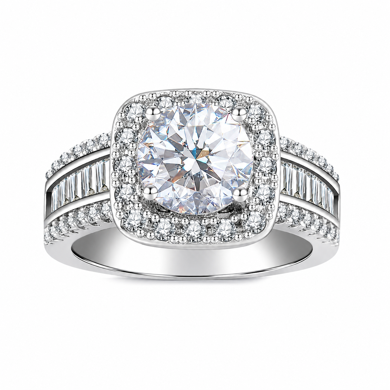 14K White Gold Solene Halo Ring